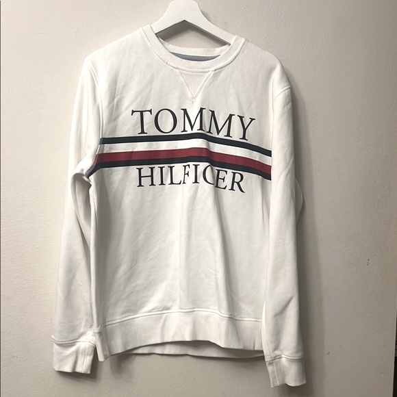 Tommy Hilfiger Other - Tommy Hilfiger White Sweater with Red and Blue Stripes 312